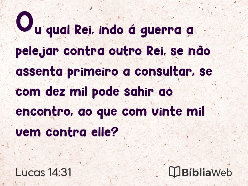 Lucas 14:31 em imagem para compartilhar