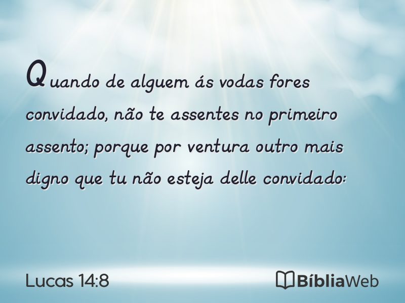 Lucas 14:8 em imagem para compartilhar