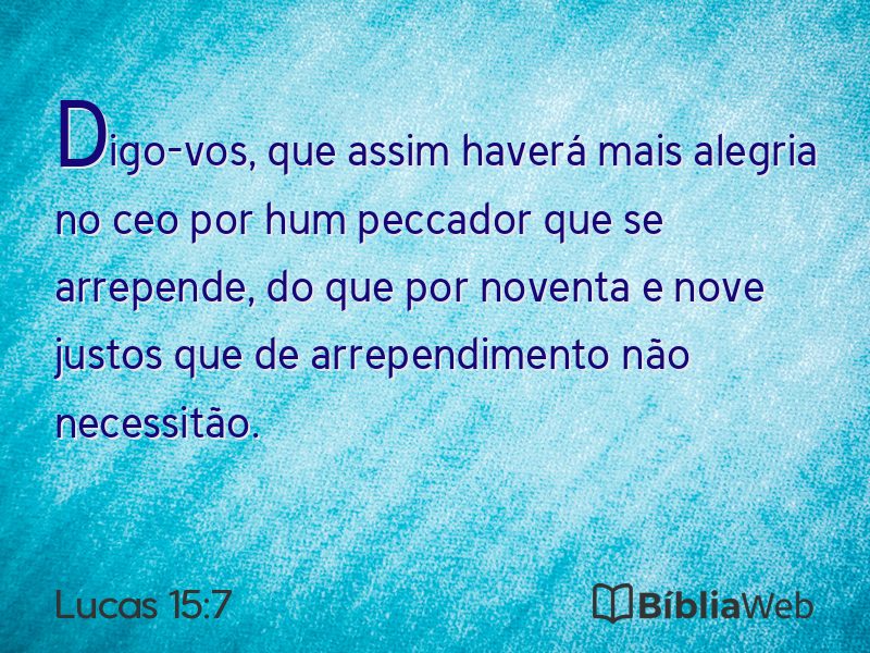 Lucas 15:7 em imagem para compartilhar