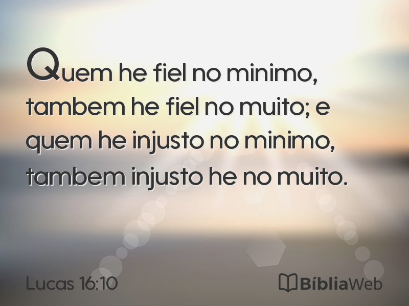Lucas 16:10 em imagem para compartilhar