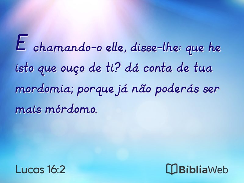 Lucas 16:2 em imagem para compartilhar
