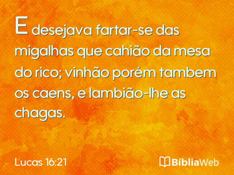 Lucas 16:21 em imagem para compartilhar