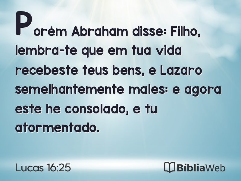 Lucas 16:25 em imagem para compartilhar