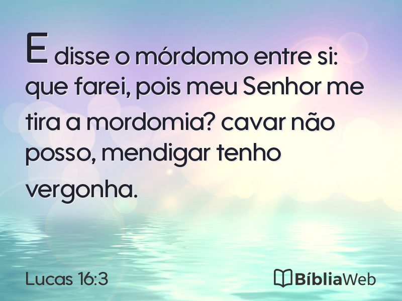 Lucas 16:3 em imagem para compartilhar
