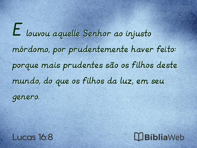 Lucas 16:8 em imagem para compartilhar