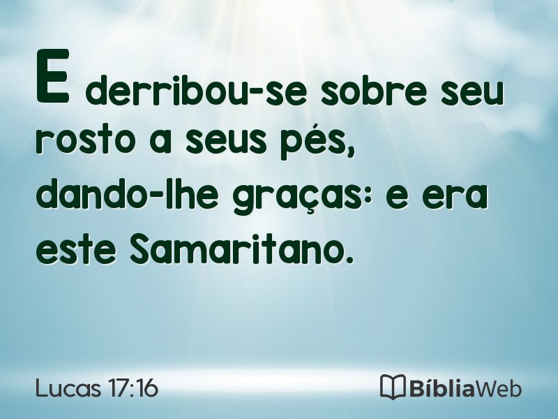 Lucas 17:16 em imagem para compartilhar
