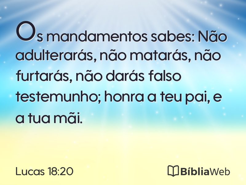 Lucas 18:20 em imagem para compartilhar