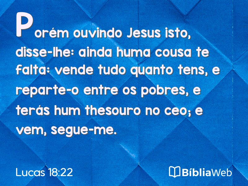 Lucas 18:22 em imagem para compartilhar
