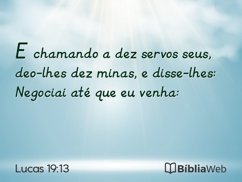 Lucas 19:13 em imagem para compartilhar