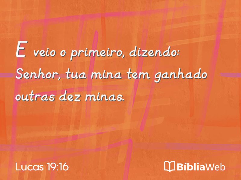 Lucas 19:16 em imagem para compartilhar