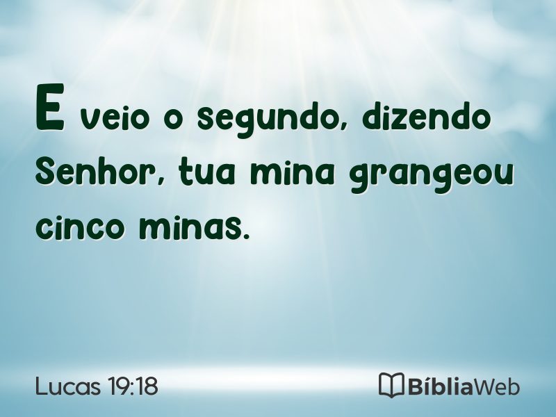 Lucas 19:18 em imagem para compartilhar