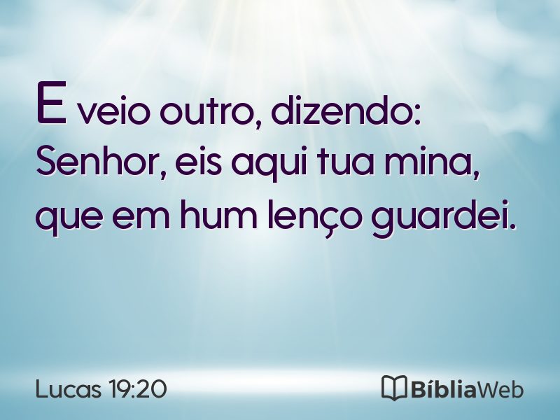 Lucas 19:20 em imagem para compartilhar
