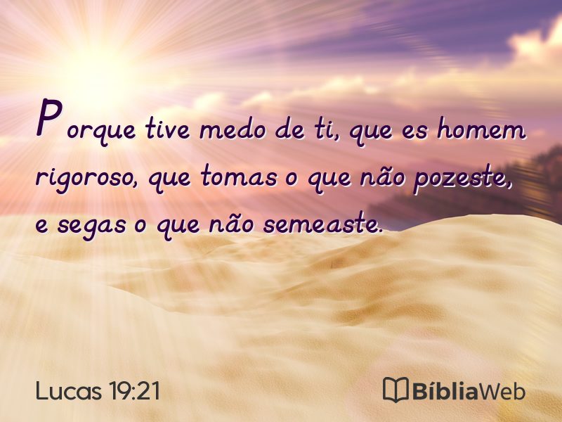 Lucas 19:21 em imagem para compartilhar