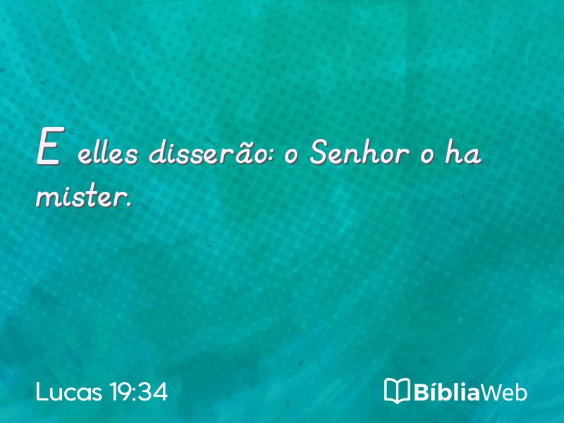 Lucas 19:34 em imagem para compartilhar