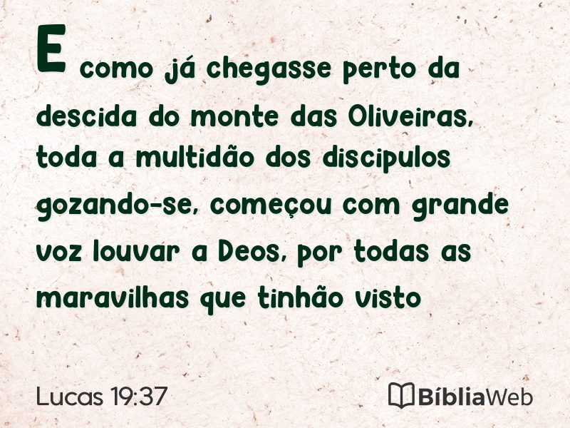 Lucas 19:37 em imagem para compartilhar