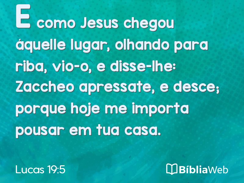 Lucas 19:5 em imagem para compartilhar