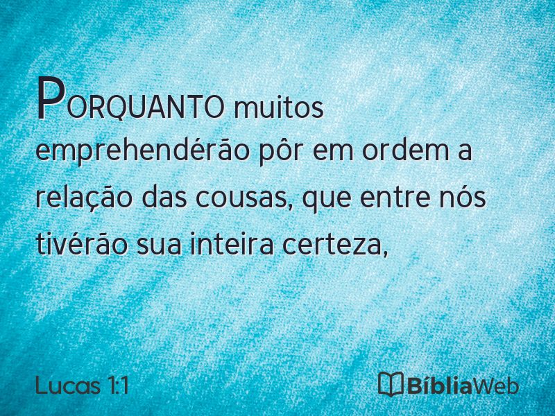 Lucas 1:1 em imagem para compartilhar