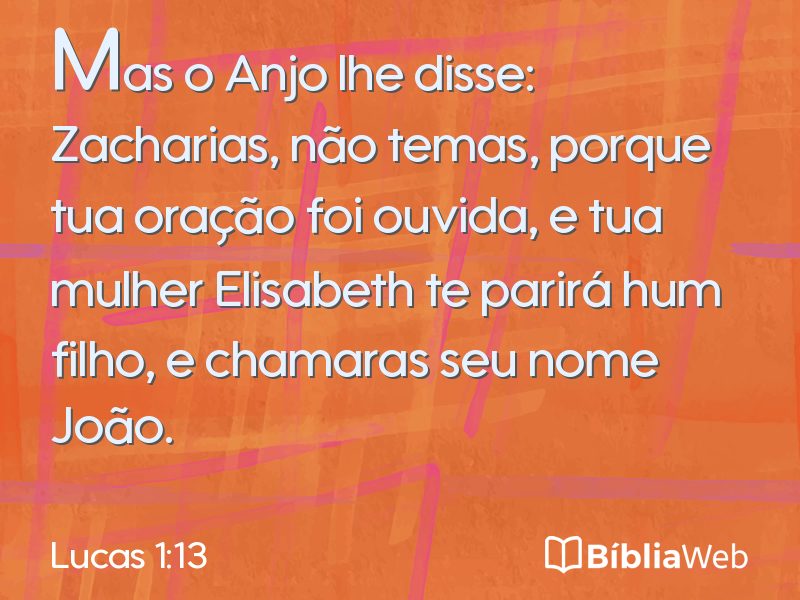 Lucas 1:13 em imagem para compartilhar