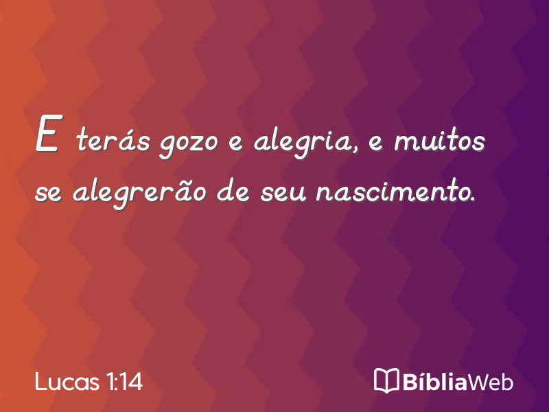 Lucas 1:14 em imagem para compartilhar