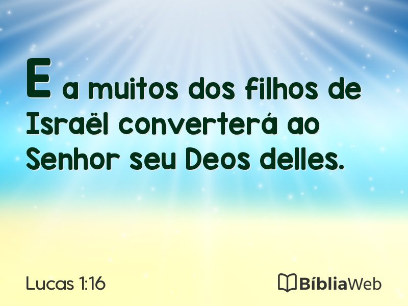 Lucas 1:16 em imagem para compartilhar