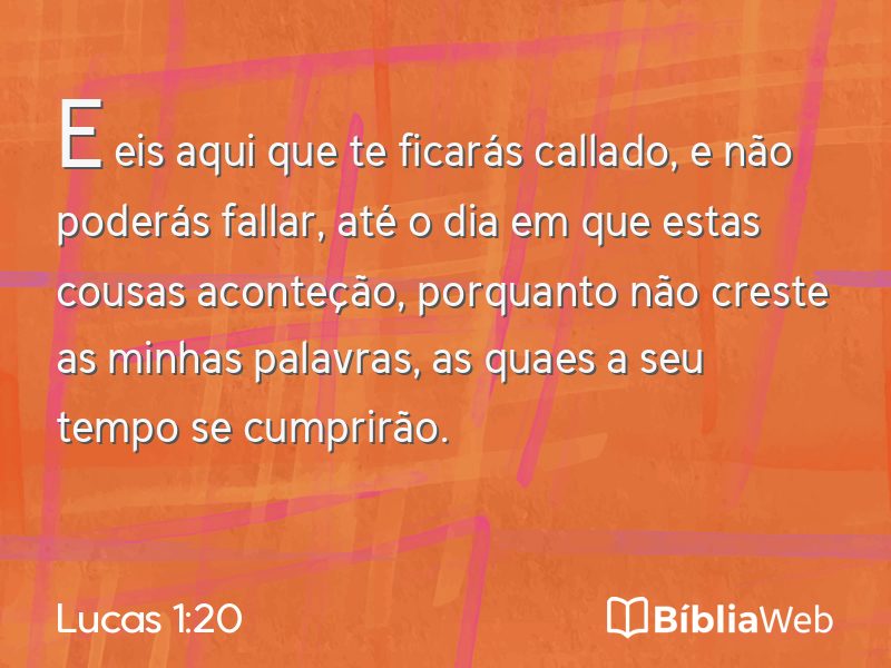 Lucas 1:20 em imagem para compartilhar