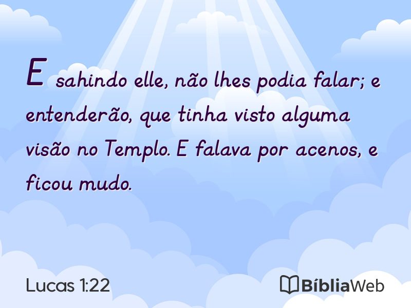 Lucas 1:22 em imagem para compartilhar