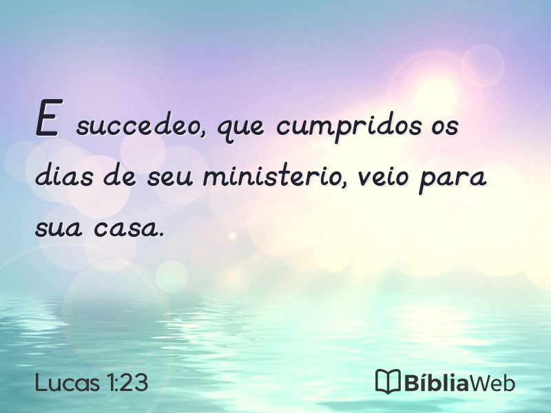 Lucas 1:23 em imagem para compartilhar