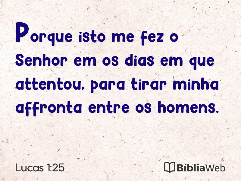 Lucas 1:25 em imagem para compartilhar