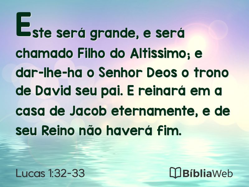 Lucas 1:32-33 em imagem para compartilhar