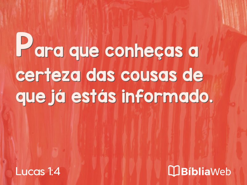 Lucas 1:4 em imagem para compartilhar