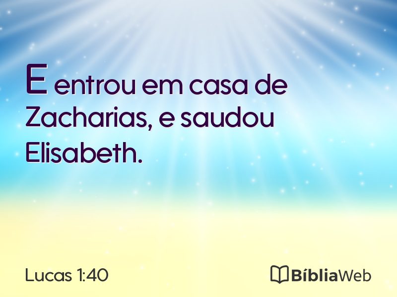 Lucas 1:40 em imagem para compartilhar