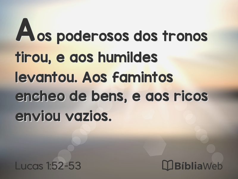 Lucas 1:52-53 em imagem para compartilhar
