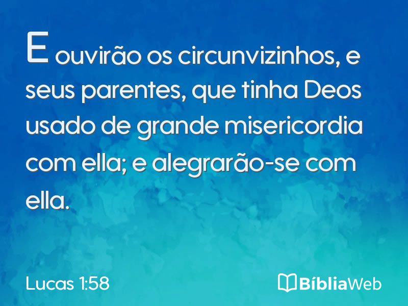 Lucas 1:58 em imagem para compartilhar