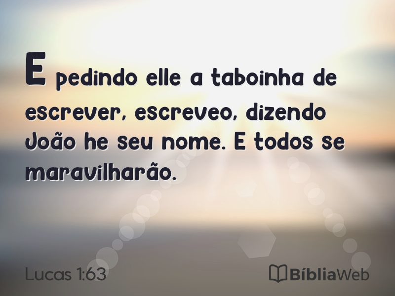 Lucas 1:63 em imagem para compartilhar