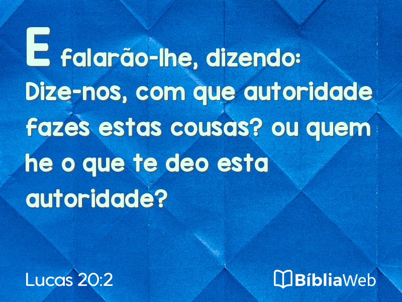 Lucas 20:2 em imagem para compartilhar