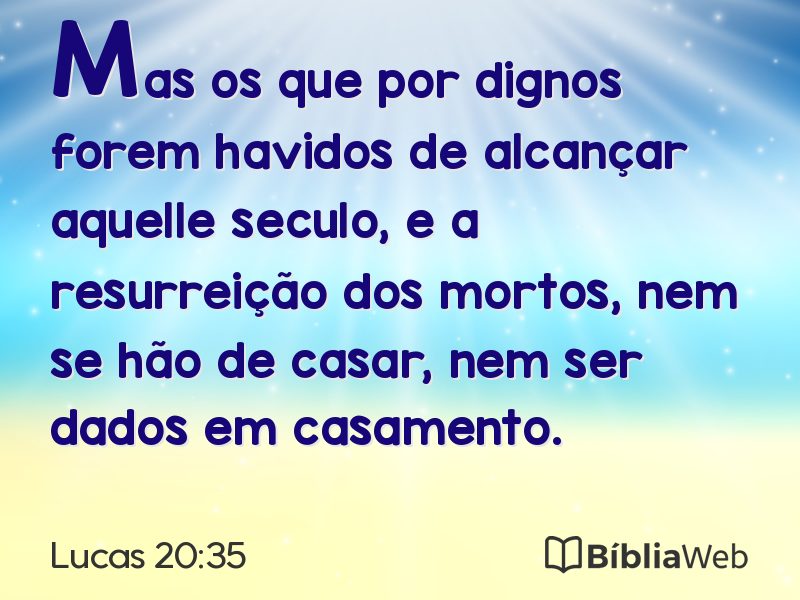 Lucas 20:35 em imagem para compartilhar