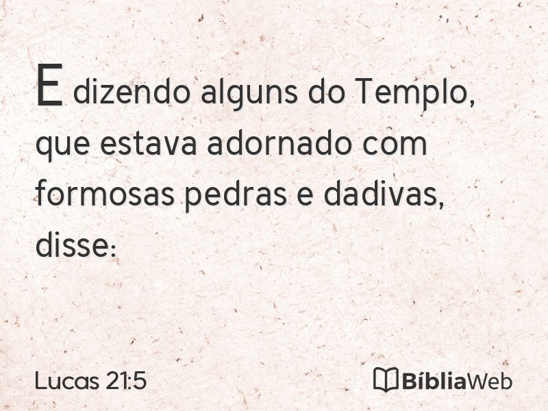 Lucas 21:5 em imagem para compartilhar
