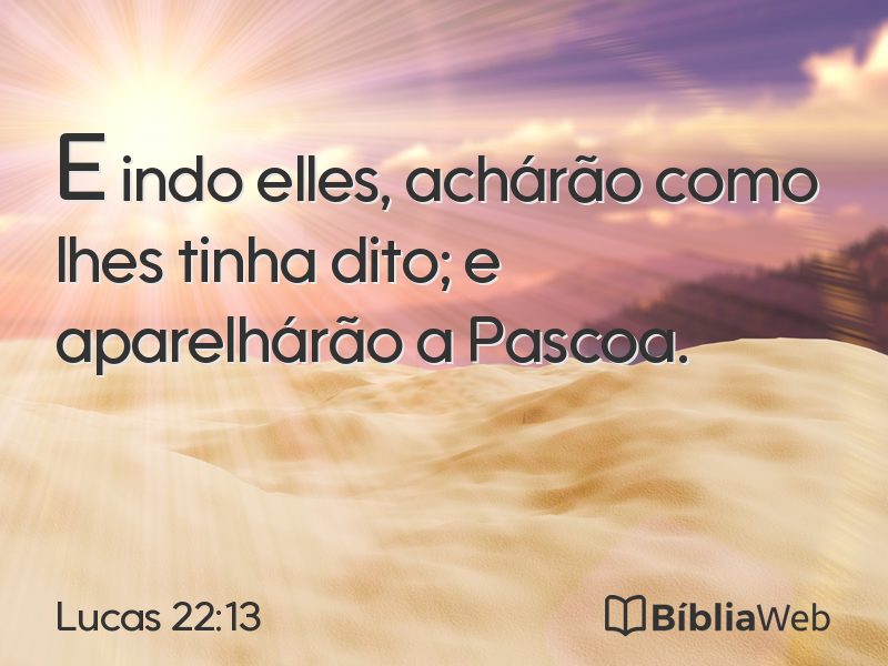 Lucas 22:13 em imagem para compartilhar