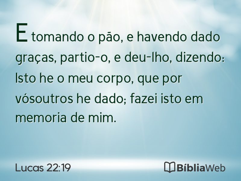 Lucas 22:19 em imagem para compartilhar