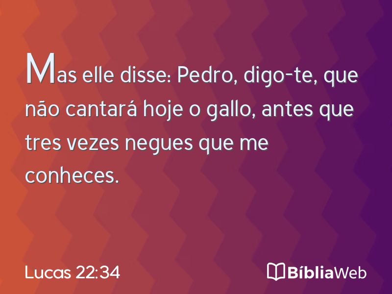 Lucas 22:34 em imagem para compartilhar