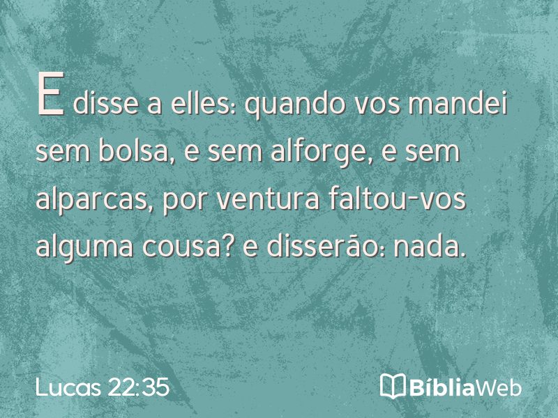 Lucas 22:35 em imagem para compartilhar