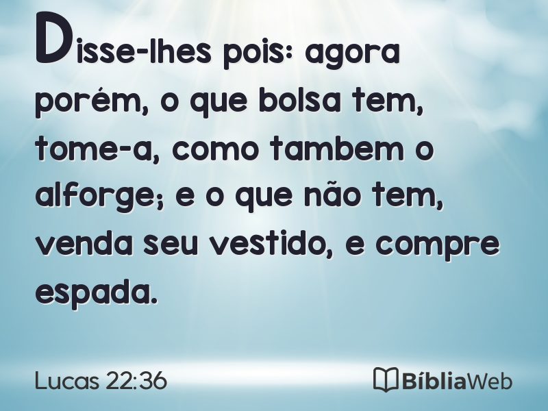 Lucas 22:36 em imagem para compartilhar