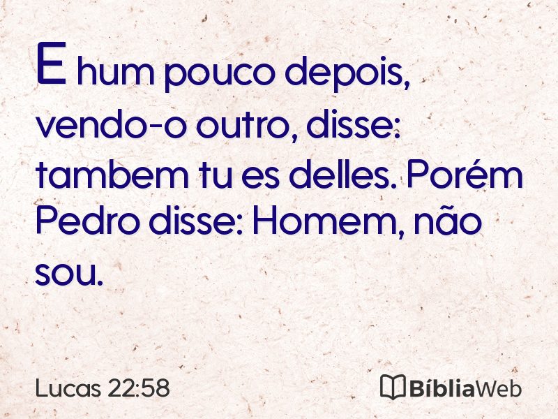 Lucas 22:58 em imagem para compartilhar