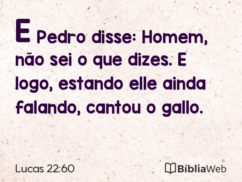 Lucas 22:60 em imagem para compartilhar