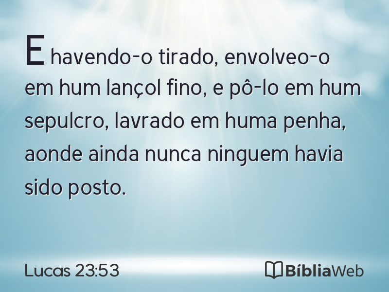 Lucas 23:53 em imagem para compartilhar