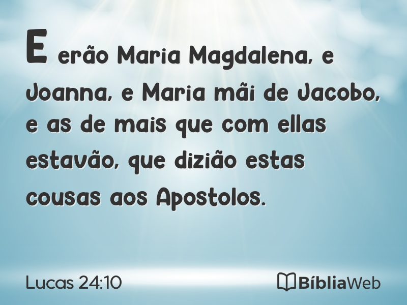 Lucas 24:10 em imagem para compartilhar