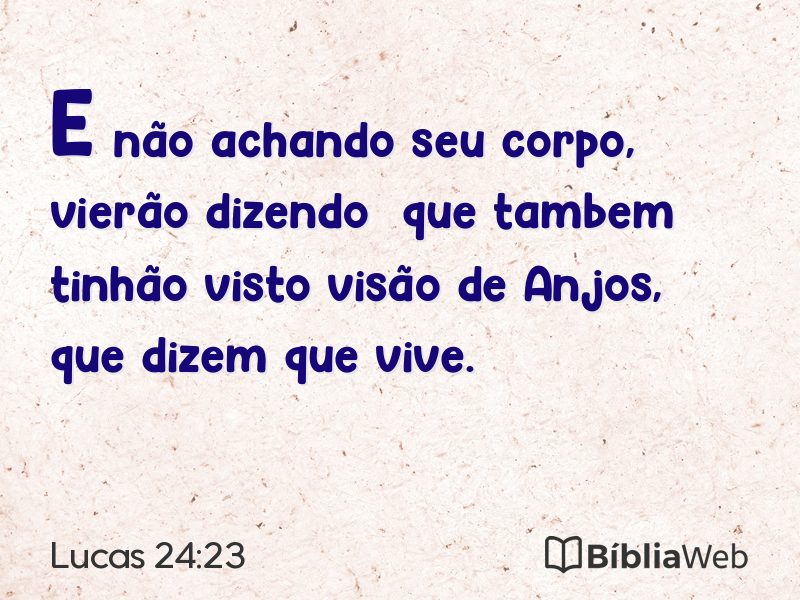 Lucas 24:23 em imagem para compartilhar