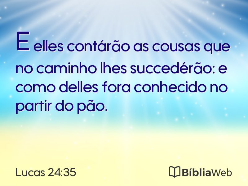 Lucas 24:35 em imagem para compartilhar