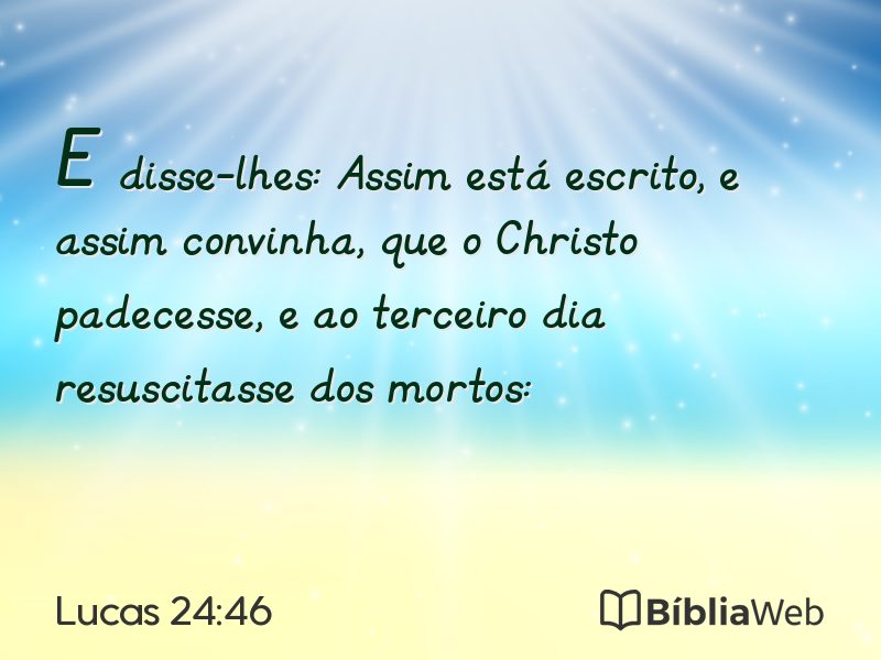 Lucas 24:46 em imagem para compartilhar