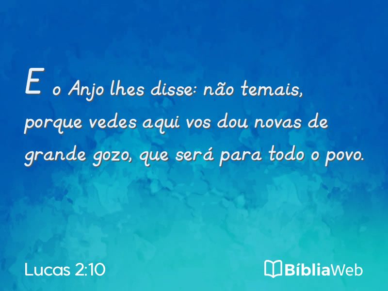 Lucas 2:10 em imagem para compartilhar